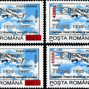 75 DE ANI DE LA ÎNFIINȚAREA C.F.R.N.A. (COMPANIA FRANCO-ROMÂNĂ DE NAVIGAȚIE AERIANĂ) 1995”, SUPRATIPAR