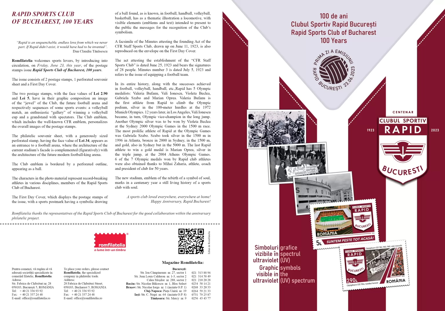 pliant_ CLUBUL SPORTIV RAPID BUC, 100 DE ANI